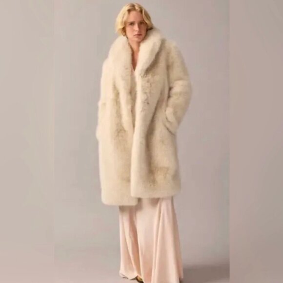 J.Crew Collection Limited Edition Faux-Fur Coat XS BNT - Picture 1 of 6